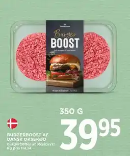 MENY BURGERBOOST AF DANSK OKSEKØD, DKK 39.95 tilbud