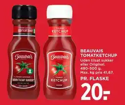 MENY BEAUVAIS TOMATKETCHUP, DKK 20 tilbud
