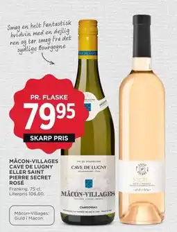 MENY MÂCON-VILLAGES CAVE DE LUGNY ELLER SAINT PIERRE SECRET ROSÉ, DKK 79.95 tilbud