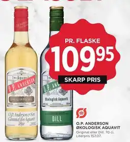 MENY O.P. ANDERSON ØKOLOGISK AQUAVIT, DKK 109.95 tilbud