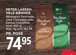 MENY PETER LARSEN HELE BØNNER, DKK 74.95 tilbud