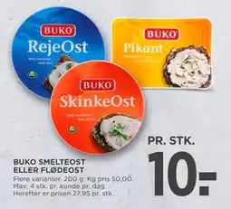MENY BUKO SMELTEOST ELLER FLØDEOST, DKK 10 tilbud