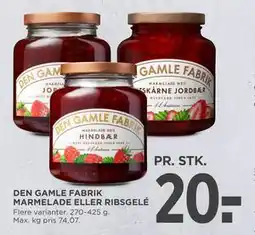 MENY DEN GAMLE FABRIK MARMELADE ELLER RIBSGELÉ, DKK 20 tilbud