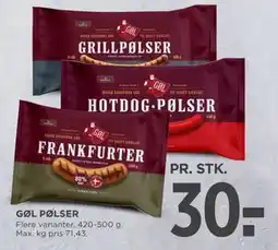 MENY GØL PØLSER, DKK 30 tilbud