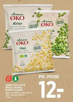 MENY GRØN BALANCE ØKOLOGISKE GRØNTSAGER, DKK 12 tilbud