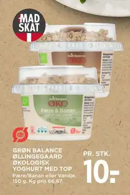 MENY GRØN BALANCE ØLLINGEGAARD ØKOLOGISK YOGHURT MED TOP, DKK 10 tilbud
