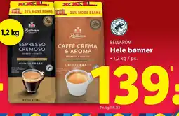 Lidl BELLAROM Hele bønner tilbud