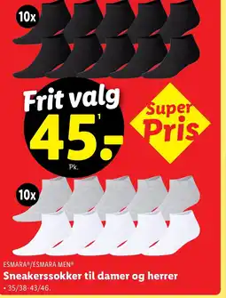 Lidl ESMARAⓇ/ESMARA MEN® Sneakerssokker til damer og herrer tilbud
