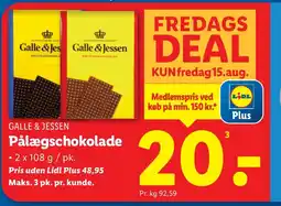 Lidl GALLE & JESSEN Pålægschokolade tilbud