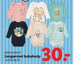 Lidl WARNER WORLD® Langærmet babybody tilbud