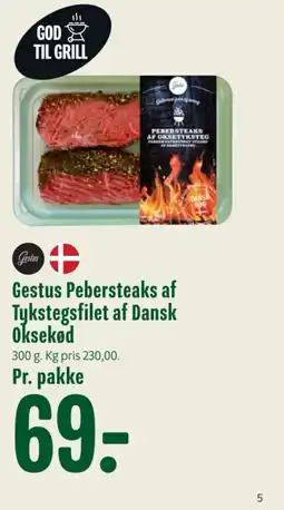 Min Købmand Gestus Pebersteaks af Tykstegsfilet af Dansk Oksekød tilbud