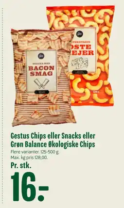 Min Købmand Gestus Chips eller Snacks eller Grøn Balance Økologiske Chips tilbud