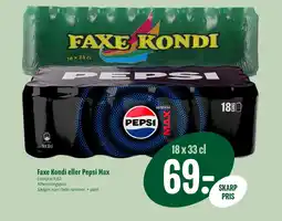 Min Købmand FAXE KONDI eller PEPSI Max tilbud