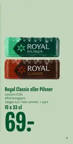 Min Købmand Royal Classic eller Pilsner tilbud