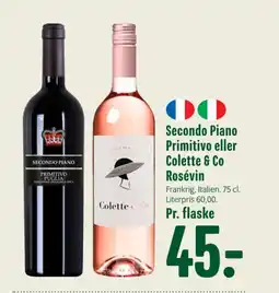 Min Købmand Secondo Piano Primitivo eller Colette & Co Rosévin tilbud
