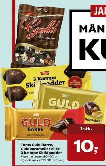 Dagli'Brugsen Toms Guld Barre, Guldkarameller eller 3 kæmpe Skildpadder tilbud