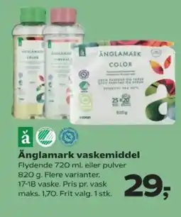 Kvickly Änglamark vaskemiddel tilbud