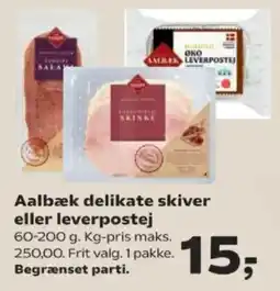 Kvickly Aalbæk delikate skiver eller leverpostej tilbud