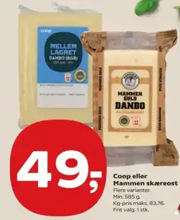 Kvickly Coop eller Mammen skæreost tilbud