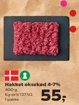 Kvickly Hakket oksekød 4-7% tilbud