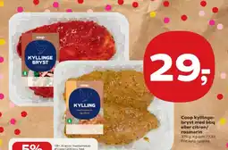 Kvickly Coop kyllinge- bryst med bbq eller citron/ rosmarin tilbud