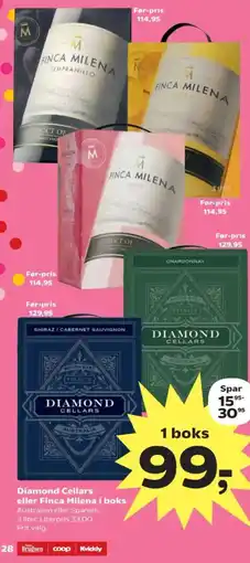 Kvickly Diamond Cellars eller Finca Milena i boks tilbud