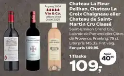 Kvickly Chateau La Fleur Peilhan, Chateau La Croix Chaigneau eller Chateau de Saint- Martin Cru Classé tilbud