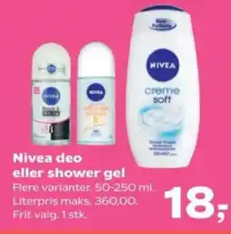 Kvickly NIVEA deo eller shower gel tilbud
