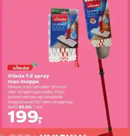 Kvickly Vileda 1-2 spray max moppe tilbud