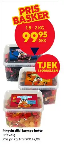 BorderShop Pingvin slik i kæmpe bøtte tilbud