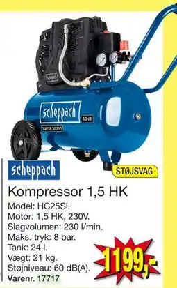 Harald Nyborg Kompressor 1,5 HK, DKK 1199 tilbud