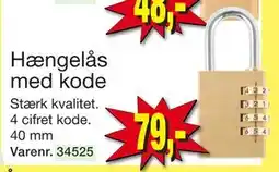 Harald Nyborg Hængelås med kode, DKK 79 tilbud