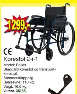 Harald Nyborg Kørestol 2-i-1, DKK 1299 tilbud