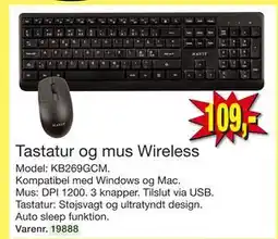 Harald Nyborg Tastatur og mus Wireless, DKK 109 tilbud