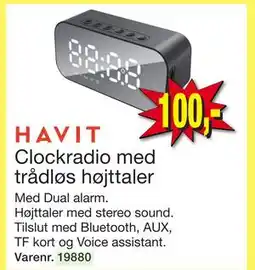 Harald Nyborg Clockradio med trådløs højttaler, DKK 100 tilbud