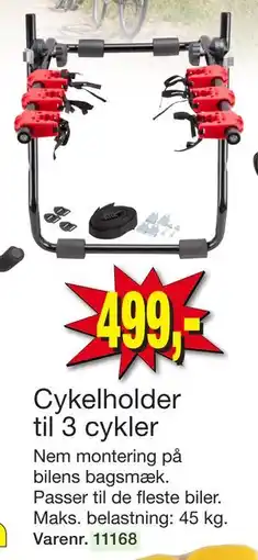 Harald Nyborg Cykelholder til 3 cykler, DKK 499 tilbud