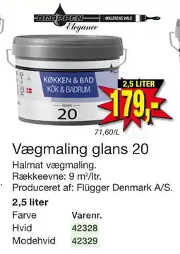 Harald Nyborg Vægmaling glans 20, DKK 179 tilbud