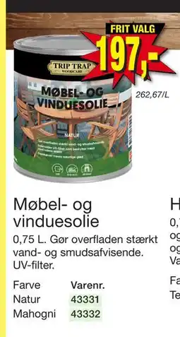 Harald Nyborg Møbel- og vinduesolie, DKK 197 tilbud