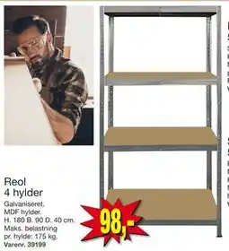Harald Nyborg Reol 4 hylder, DKK 98 tilbud