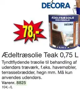 Harald Nyborg Ædeltræsolie Teak 0,75 L, DKK 78 tilbud