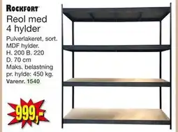Harald Nyborg Reol med 4 hylder, DKK 999 tilbud