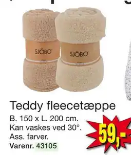 Harald Nyborg Teddy fleecetæppe, DKK 59 tilbud