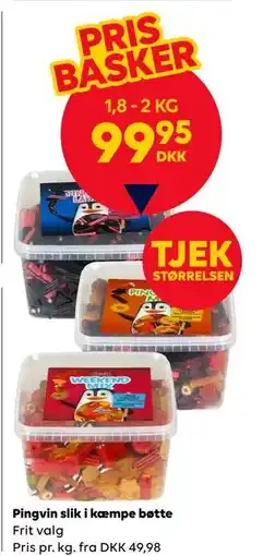 BorderShop Pingvin slik i kæmpe bøtte, DKK 99.95 tilbud