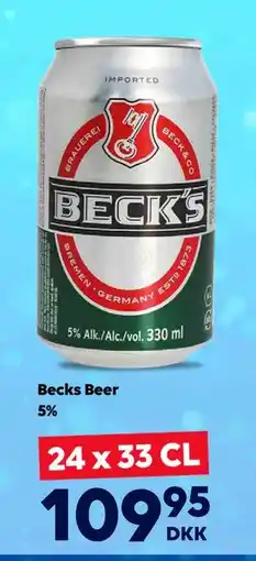 BorderShop Becks Beer 5%, DKK 109.95 tilbud