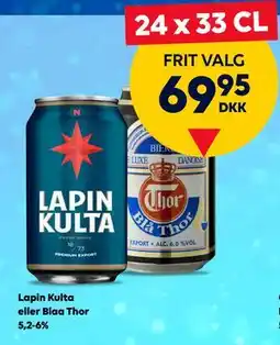 BorderShop Lapin Kulta eller Blaa Thor 5,2-6%, DKK 69.95 tilbud