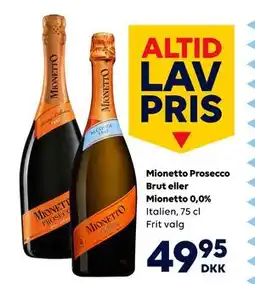 BorderShop Mionetto Prosecco Brut eller Mionetto 0,0%, DKK 49.95 tilbud