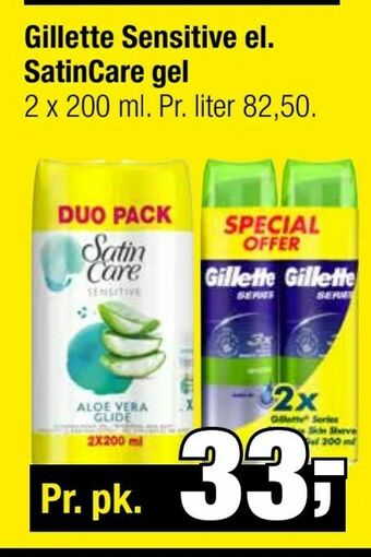 Calle Gillette Sensitive el. SatinCare gel tilbud