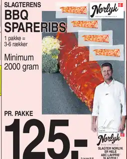 ABC Lavpris SLAGTERENS BBQ SPARERIBS tilbud