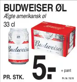 ABC Lavpris BUDWEISER ØL Ægte amerikansk øl tilbud