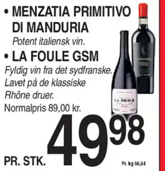 ABC Lavpris MENZATIA PRIMITIVO DI MANDURIA tilbud